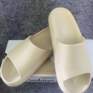 Cream Slide Sandals